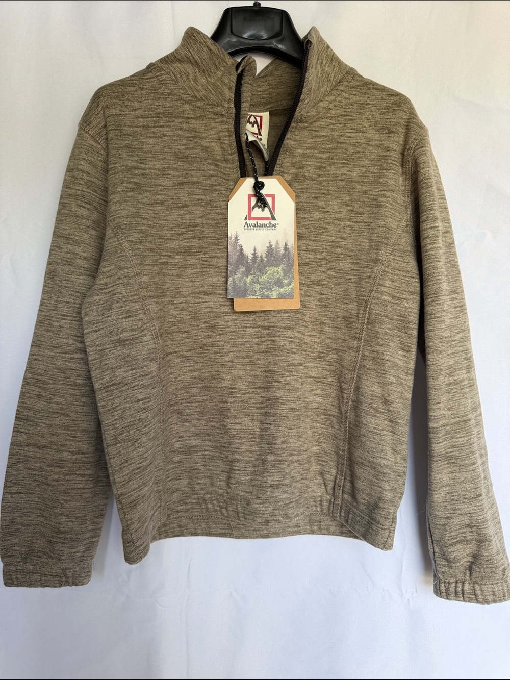 NWT Boys Girls 5 6 Avalanche Quarter-Zip light fleece jacket sweater brown tan